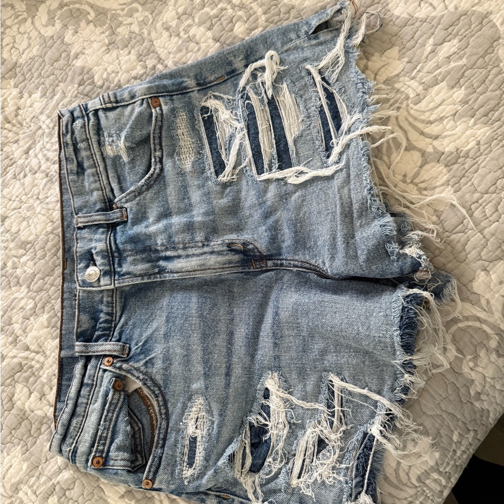 Distressed Denim Shorts